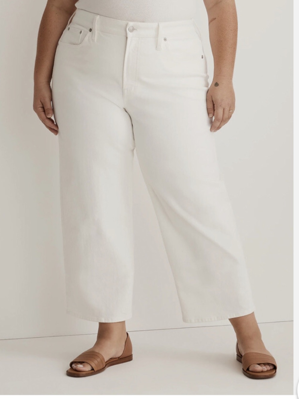 Madewell The Perfect Vintage Wide-Leg Crop Jean White Size 32